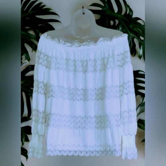 KATE & MALLORY LACE OFF THE SHOULDER BLOUSE/TOP Medium - Picture 5 of 12